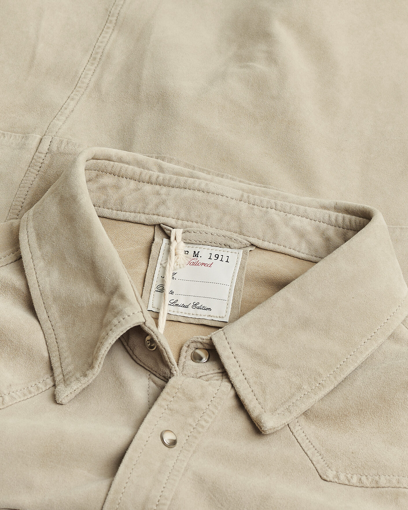 Homme | Pre-owned Chemises | Pre-owned | L.B.M. 1911 Suede Pocket Overshirt Beige 52
