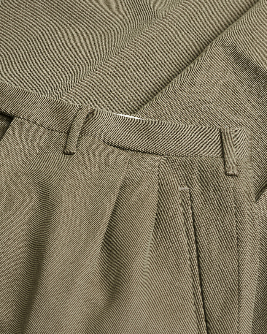 Homme | Pre-owned Pantalons | Pre-owned | Rota Pantaloni Twill Wool Trousers Mole Green 48