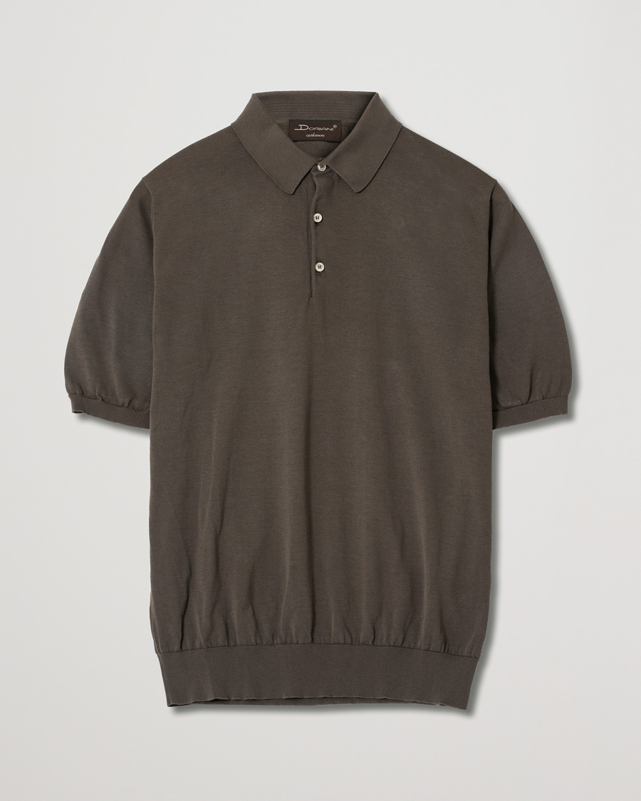 Homme | Polos | Pre-owned | Doriani Cashmere Cotton Knitted Polo Brown