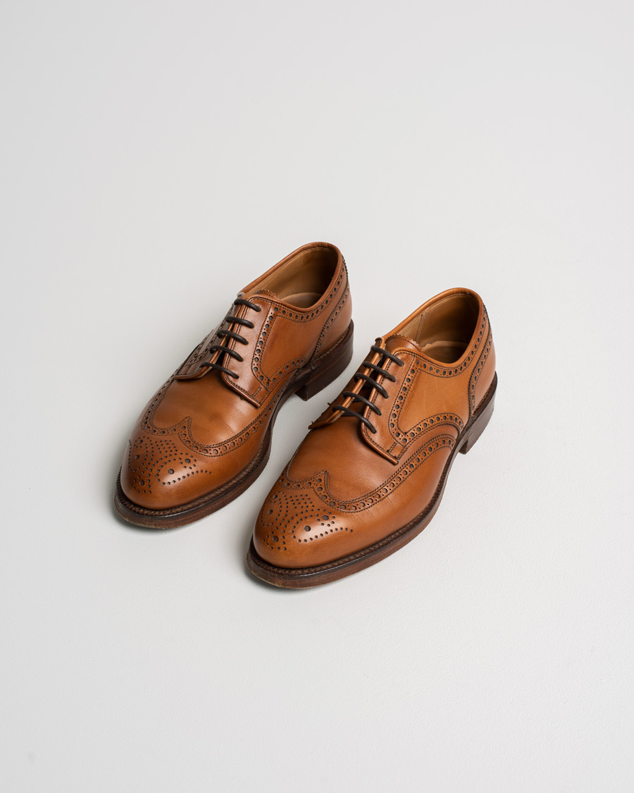 Homme | Crockett & Jones Cardiff Derbys Tan Burnished Calf | Pre-owned | Crockett & Jones Cardiff Derbys Tan Burnished Calf