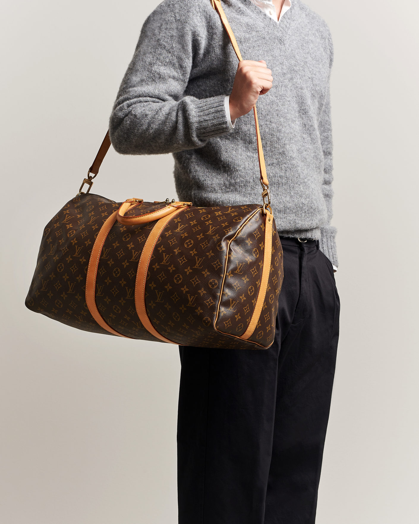 Homme | Louis Vuitton Pre-Owned Keepall Bandoulière 50 Monogram | Louis Vuitton Pre-Owned | Keepall Bandoulière 50 Monogram